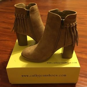 Faux suede booties