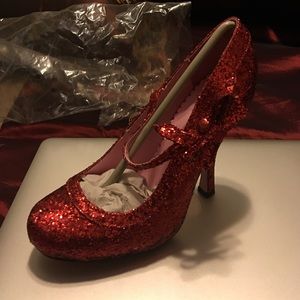 Leg Avenue Red Glitter High Heel Shoes - Size 7