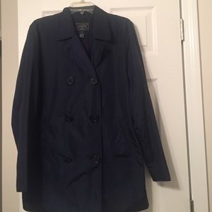 Navy blue pea coat (rain)