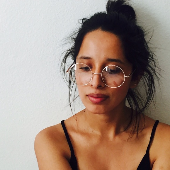 VINTAGE GOLD CLEAR LENS ROUND SPECTACLE GLASSES - Picture 4 of 4