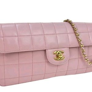 100% Authentic Chanel CC Quilted Pink Chain Bag