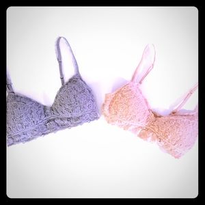 Aerie Soft padded lace perky Bralette bundle