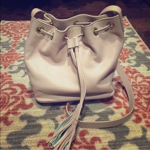 Leather Bucket Bag With Tassels