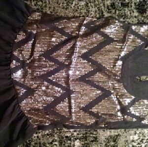 Sequin Top with Ruffled bottom