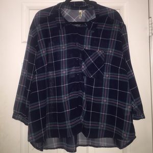 Plus size plaid New York shirt