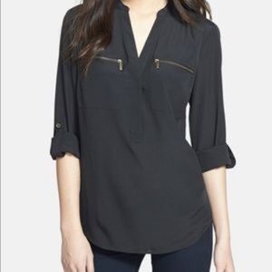 Michael Kors black long sleeve blouse
