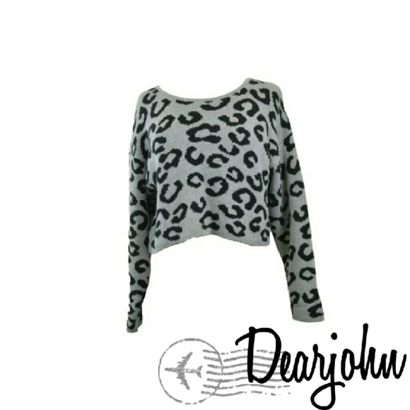 Animal Print Crop Sweater