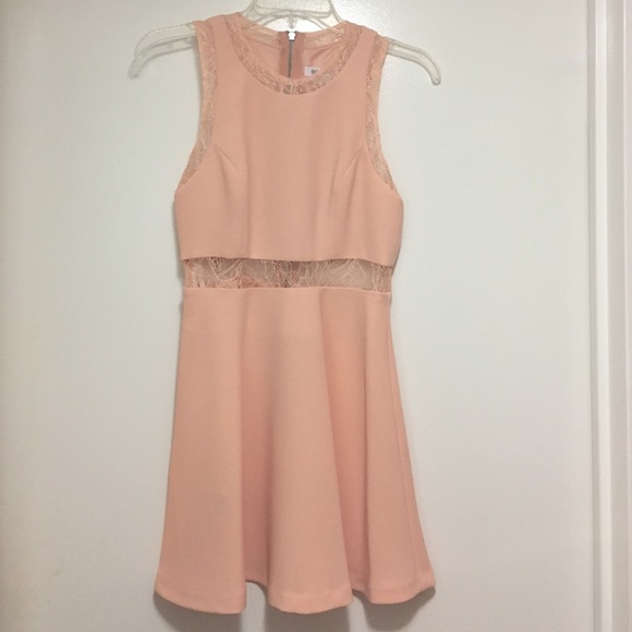 BCBGeneration Lacy Cutout Pink Cocktail Dress
