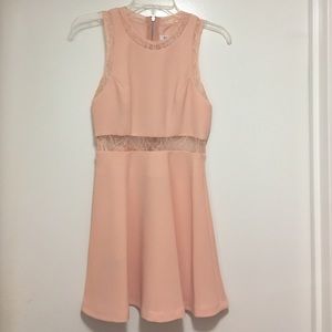 BCBGeneration Lacy Cutout Pink Cocktail Dress