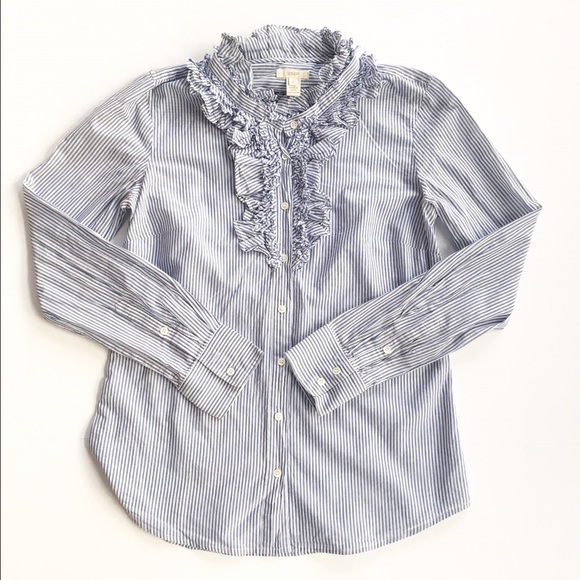 J. Crew Tops - J. Crew ruffled button down blouse