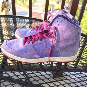 Purple Nike hi-tops