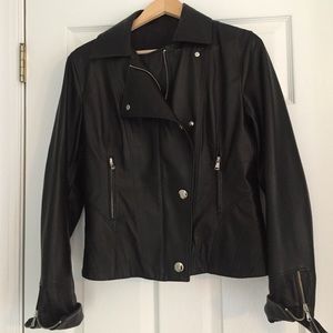Italian Black Leather Moto Jacket