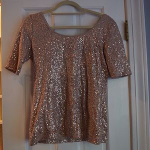 Banana Republic gold sequin top