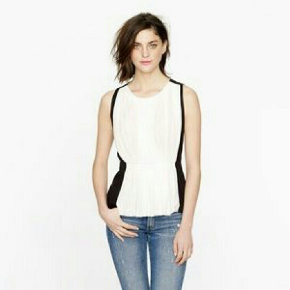 J Crew Pleated  Accordion Top NWOT