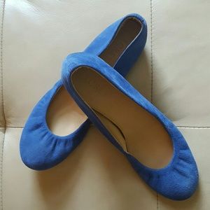 *sold* Jcrew royal blue suede flats, size 5