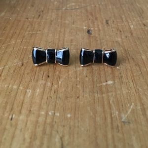 Kate Spade Black Enamel Bow Earrings