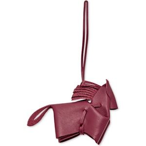  fossil leather maron horse bag charm keychain fossil leather maron horse bag charm keychain