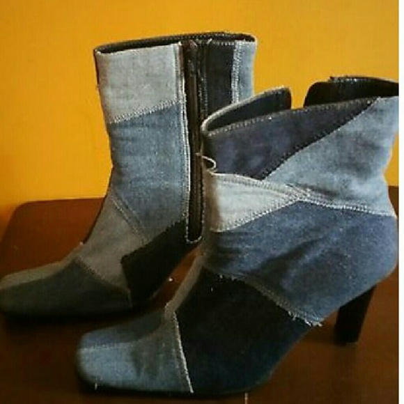 Denim ankle boots