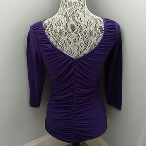 Purple tee w ruching on the back