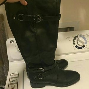 Brand New Tall Black Faux Leather Boots