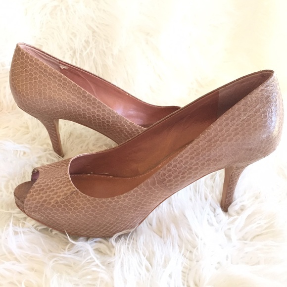 Vince Camuto Shoes - Vince Camuto peep toe snakeskin heels