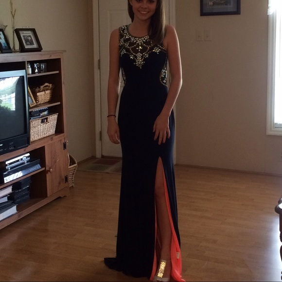 Navy Blue Prom Dress - Picture 2 of 3