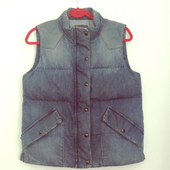 denim puffer vest
