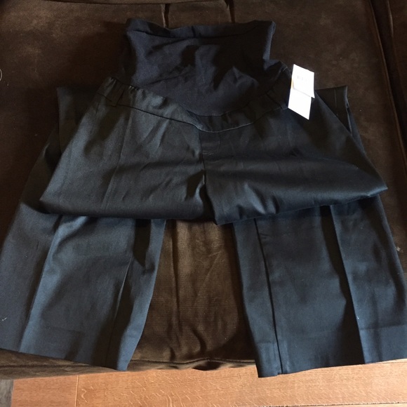 Large black maternity dress pants