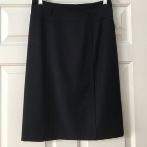 Talbots navy stretch lined skirt