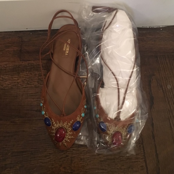 Aquazzura Lace Up Flats