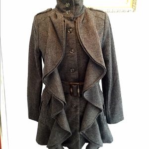 ModCloth brown tweed, coat by Double Zero, size L