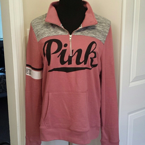 PINK Victoria's Secret Tops - NWOT Victoria's Secret PINK Half Zip Dusty Rose