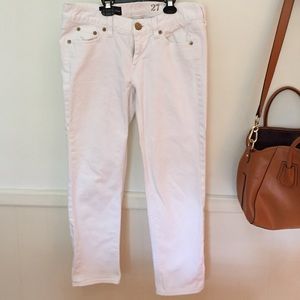 White J Crew cropped matchstick jeans