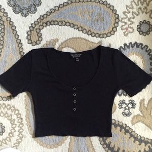 Topshop rib button crop top (similar to AA)