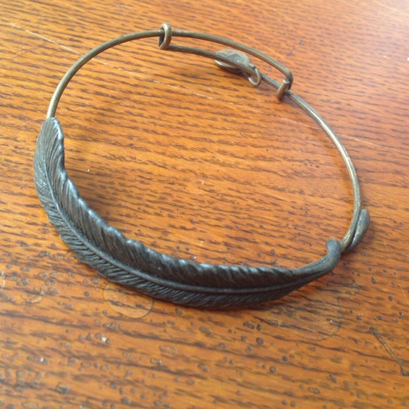 Alex and Ani gold feather bracelet