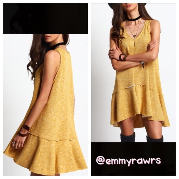 Last 1• 🆕 Ready to ship • Mustard Swing Dress - Picture 3 of 3
