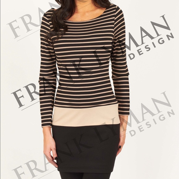 💄Frank Lyman Black/Tan Tunic/Dress - Picture 2 of 3
