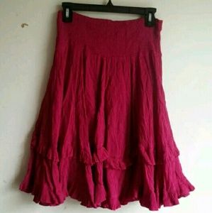Anthropologie odille pink gauze stretchy skirt
