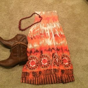 Strapless fall dress