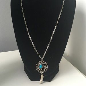 Dreamcatcher necklace with feather