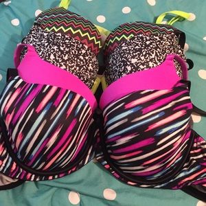 3 VS PINK Lightly Lined Bras
