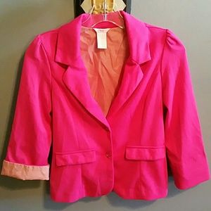 CANDIE'S cropped hot pink blazer Junior SZ L ~GC~