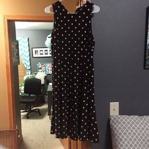 Ralph Lauren brown and off white polka dot dress
