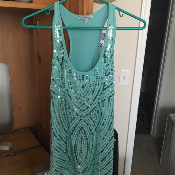 Charlotte Russe Tops - Charlotte Russe Seafoam Green Sequin Tank