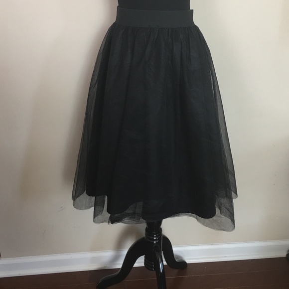 Black Tulle midi skirt