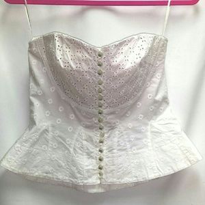 Cotton embroidered tube top size medium $10