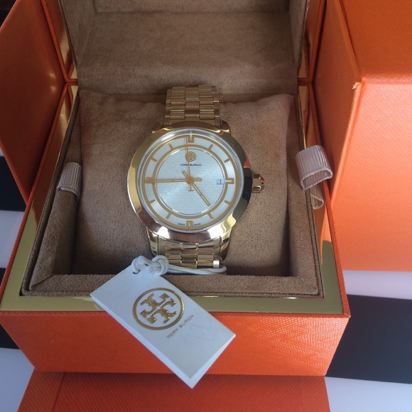 TORY WATCH, GOLD-TONE/IVORY, 37 MM