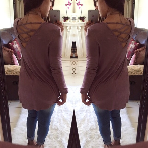 Tops - |FINAL PRICE| Mauve 'Cross my back' Long Sleeve