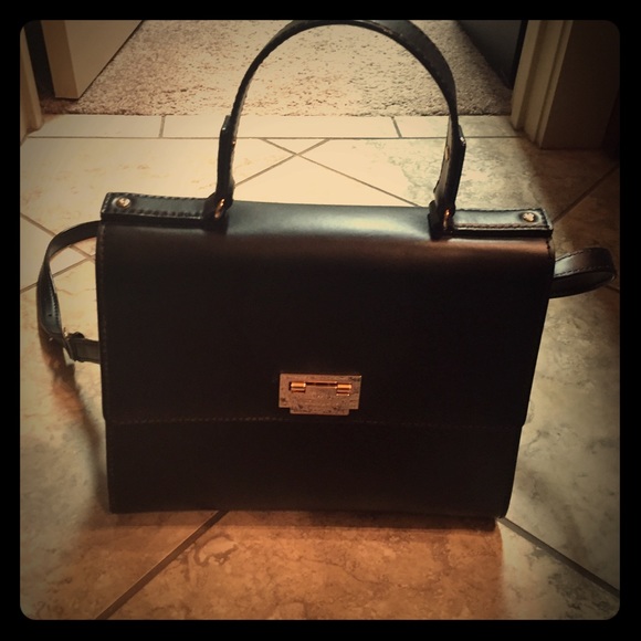 Kate Spade black leather tote bag