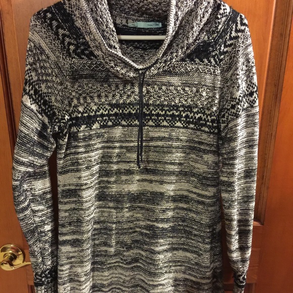 Sweater dress cowl neck